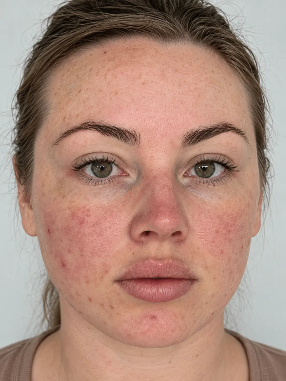 Photo avant protocole professionnel, montrant l’état initial de la peau du visage.