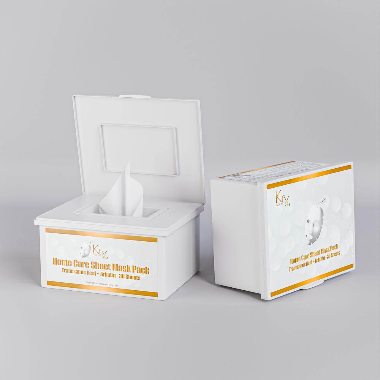 Home Care Sheet Mask Pack (Acide Tranéxamique + Arbutin) - Cosmétique professionnelle KRX Aesthetics Suisse